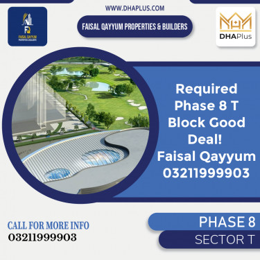 1 Kanal Required Residential Plot in Sector T -  Phase 8, Lahore - (DP-37437)