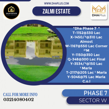 1 Kanal Residential Plot for Sale in Sector W -  Phase 7, Lahore - (DP-37444)