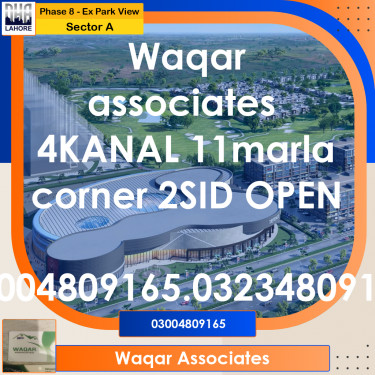 4.11 Kanal Residential Plot for Sale in Sector A -  Phase 8 - Ex Park View, Lahore - (DP-37458)
