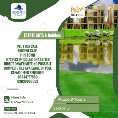 5 Marla Residential Plot for Sale in Sector D -  Phase 9 Town, Lahore - (DP-37461)