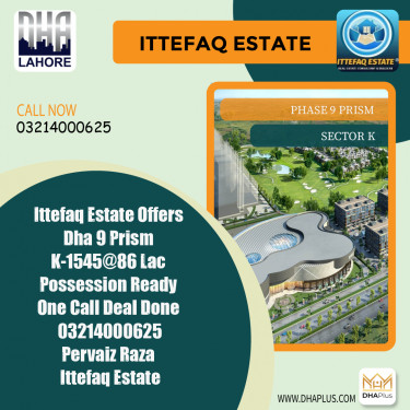 5 Marla Residential Plot for Sale in Sector K -  Phase 9 Prism, Lahore - (DP-37467)