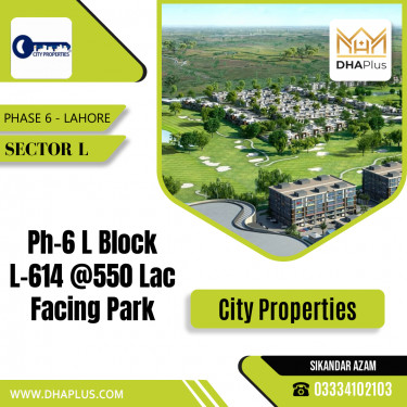 1 Kanal Residential Plot for Sale in Sector L -  Phase 6, Lahore - (DP-37480)