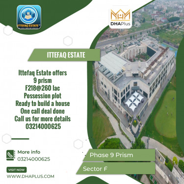 1 Kanal Residential Plot for Sale in Sector F -  Phase 9 Prism, Lahore - (DP-37497)