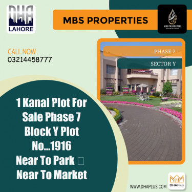 1 Kanal Residential Plot for Sale in Sector Y -  Phase 7, Lahore - (DP-37502)