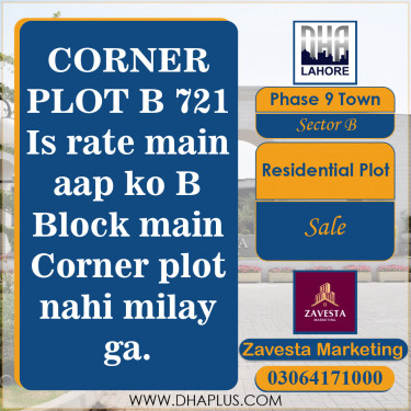 5 Marla Residential Plot for Sale in Sector B -  Phase 9 Town, Lahore - (DP-37523)