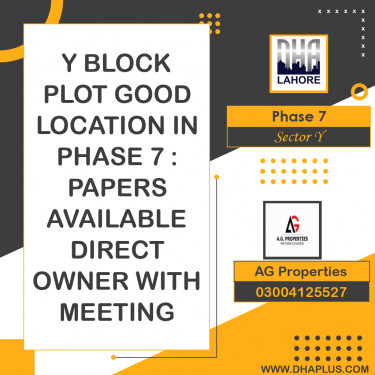 1 Kanal Residential Plot for Sale in Sector Y -  Phase 7, Lahore - (DP-37532)