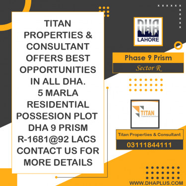 5 Marla Residential Plot for Sale in Sector R -  Phase 9 Prism, Lahore - (DP-37538)