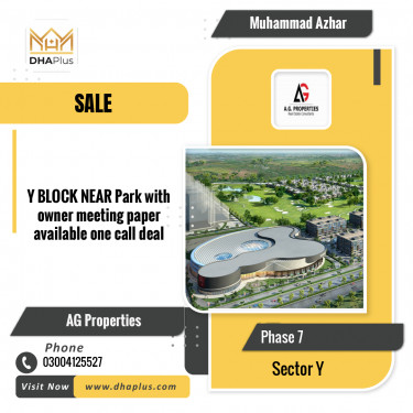 1 Kanal Residential Plot for Sale in Sector Y -  Phase 7, Lahore - (DP-37557)