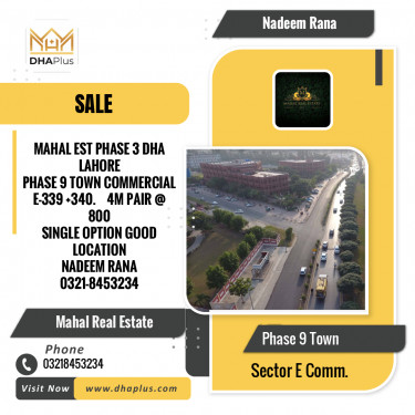 8 Marla Commercial Plot for Sale in Sector E Commercial -  Phase 9 Town, Lahore - (DP-37580)