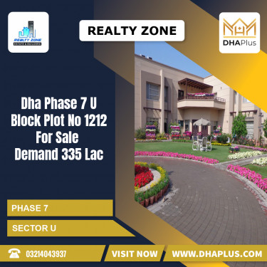 1 Kanal Residential Plot for Sale in Sector U -  Phase 7, Lahore - (DP-37586)