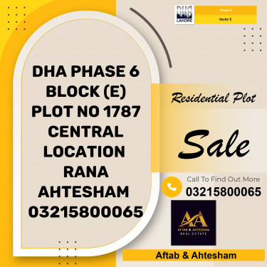 5 Marla Residential Plot for Sale in Sector E -  Phase 6, Lahore - (DP-37602)