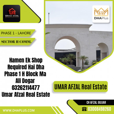 3 Marla Required Commercial Shop in Sector H Commercial -  Phase 1, Lahore - (DP-37644)