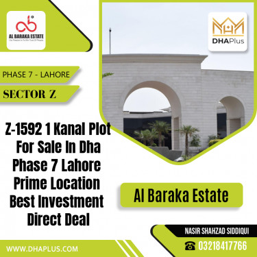 1 Kanal Residential Plot for Sale in Sector Z -  Phase 7, Lahore - (DP-37658)