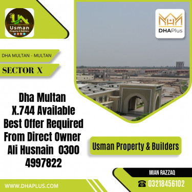 1 Kanal Residential Plot for Sale in Sector X -  DHA Multan, Multan - (DP-37674)