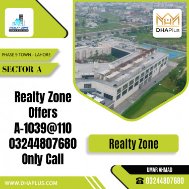 5 Marla Residential Plot for Sale in Sector A -  Phase 9 Town, Lahore - (DP-37678)