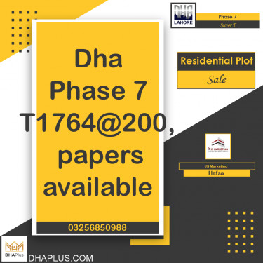 10 Marla Residential Plot for Sale in Sector T -  Phase 7, Lahore - (DP-37686)