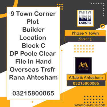 5 Marla Residential Plot for Sale in Sector C -  Phase 9 Town, Lahore - (DP-37691)