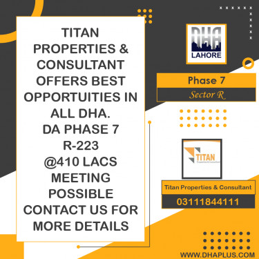 1 Kanal Residential Plot for Sale in Sector R -  Phase 7, Lahore - (DP-37696)