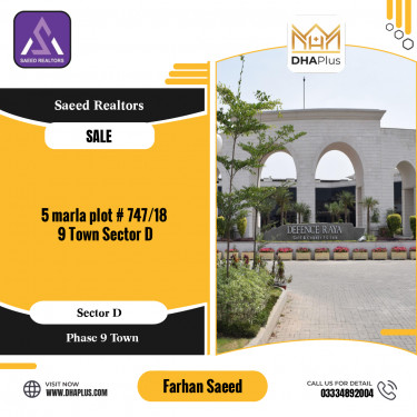 5 Marla Residential Plot for Sale in Sector D -  Phase 9 Town, Lahore - (DP-37698)
