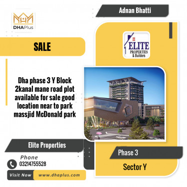 2 Kanal Residential Plot for Sale in Sector Y -  Phase 3, Lahore - (DP-37715)