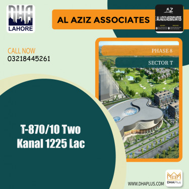 2 Kanal Residential Plot for Sale in Sector T -  Phase 8, Lahore - (DP-37722)