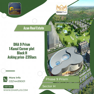 1 Kanal Residential Plot for Sale in Sector H -  Phase 9 Prism, Lahore - (DP-37723)
