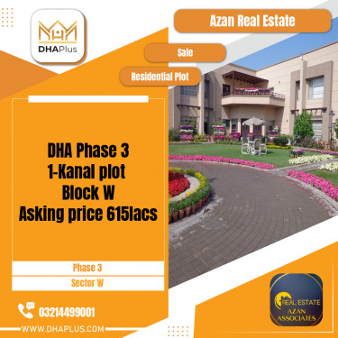 1 Kanal Residential Plot for Sale in Sector W -  Phase 3, Lahore - (DP-37725)