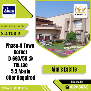 5.5 Marla Residential Plot for Sale in Sector D -  Phase 9 Town, Lahore - (DP-37727)