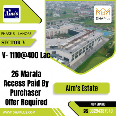 26 Marla Residential Plot for Sale in Sector V -  Phase 8, Lahore - (DP-37728)