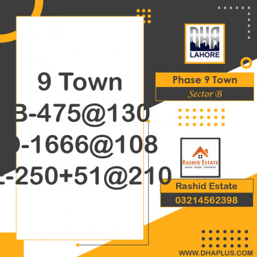 5 Marla Residential Plot for Sale in Sector B -  Phase 9 Town, Lahore - (DP-37751)