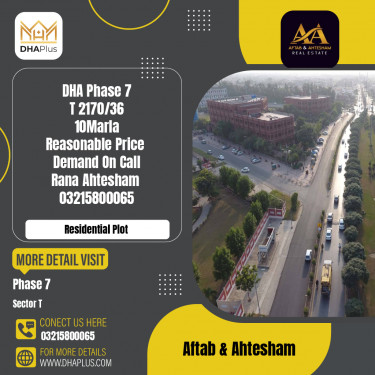 10 Marla Residential Plot for Sale in Sector T -  Phase 7, Lahore - (DP-37795)