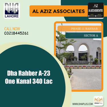20 Marla Residential Plot for Sale in Phase 1 - Sector A -  Phase 11 Rahbar, Lahore - (DP-37798)