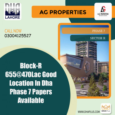 1 Kanal Residential Plot for Sale in Sector R -  Phase 7, Lahore - (DP-37810)