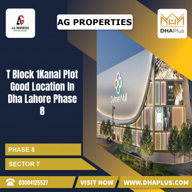 1 Kanal Residential Plot for Sale in Sector T -  Phase 8, Lahore - (DP-37817)