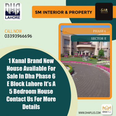 1 Kanal Residential House for Sale in Sector E -  Phase 6, Lahore - (DP-37829)
