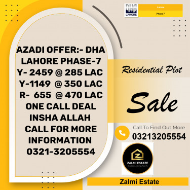 1 Kanal Residential Plot for Sale in Phase 7, Lahore - (DP-37831)