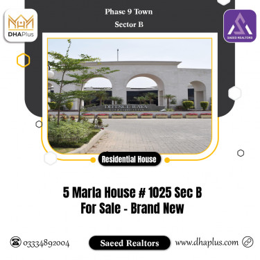 5 Marla Residential House for Sale in Sector B -  Phase 9 Town, Lahore - (DP-37863)