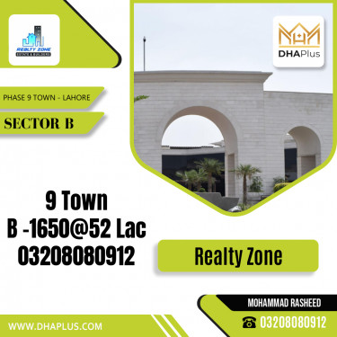 5 Marla Residential Plot for Sale in Sector B -  Phase 9 Town, Lahore - (DP-37912)