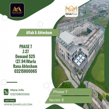 27.94 Marla Residential Plot for Sale in Sector Z -  Phase 7, Lahore - (DP-37928)
