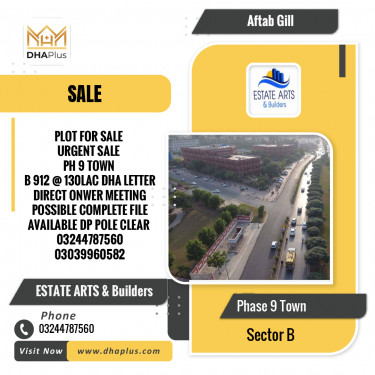 5 Marla Residential Plot for Sale in Sector B -  Phase 9 Town, Lahore - (DP-37962)