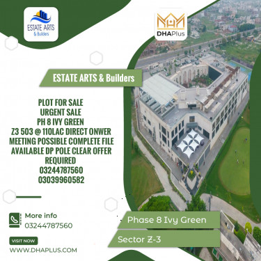 10 Marla Residential Plot for Sale in Sector Z-3 -  Phase 8 Ivy Green, Lahore - (DP-37964)