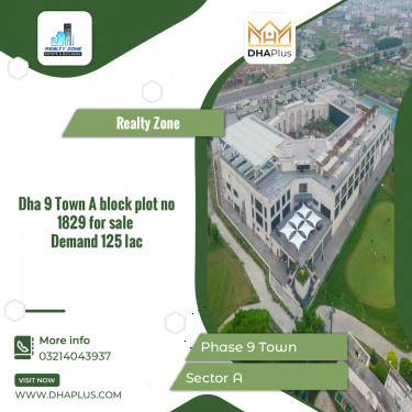 5 Marla Residential Plot for Sale in Sector A -  Phase 9 Town, Lahore - (DP-37992)