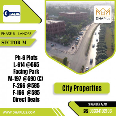1 Kanal Residential Plot for Sale in Sector M -  Phase 6, Lahore - (DP-38006)