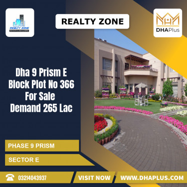 1 Kanal Residential Plot for Sale in Sector E -  Phase 9 Prism, Lahore - (DP-38022)