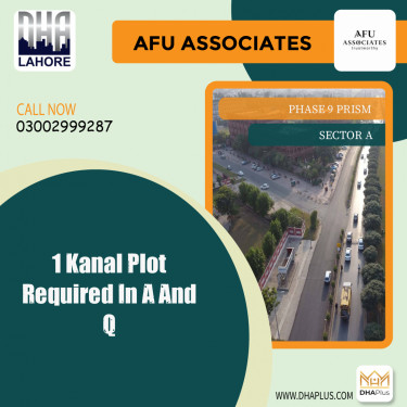 1 Kanal Residential Plot for Sale in Sector A -  Phase 9 Prism, Lahore - (DP-38032)
