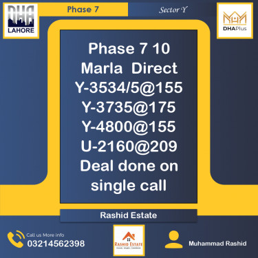 10 Marla Residential Plot for Sale in Sector Y -  Phase 7, Lahore - (DP-38037)