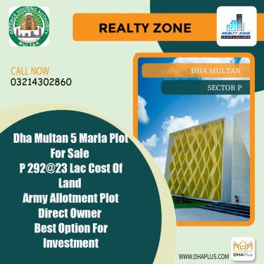 5 Marla Residential Plot for Sale in Sector P -  DHA Multan, Multan - (DP-38084)