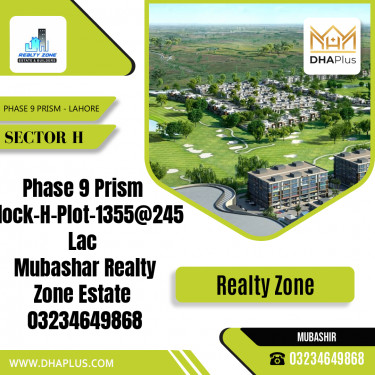 1 Kanal Residential Plot for Sale in Sector H -  Phase 9 Prism, Lahore - (DP-38122)