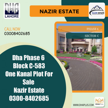 1 Kanal Residential Plot for Sale in Sector C -  Phase 6, Lahore - (DP-38129)