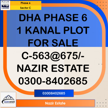 1 Kanal Residential Plot for Sale in Sector C -  Phase 6, Lahore - (DP-38130)